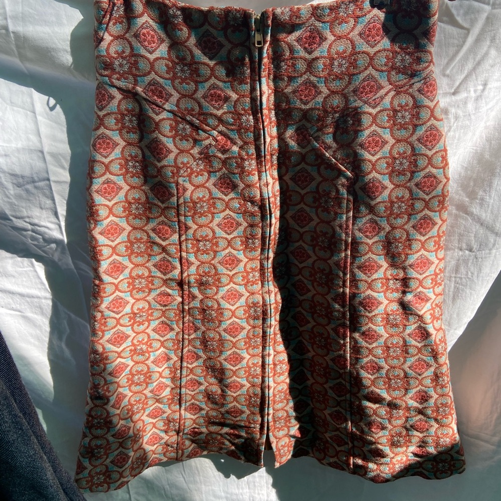 Tracy Reese Geometric Pencil Midi zip up Skirt -vintage sz 10 : firs 4-6